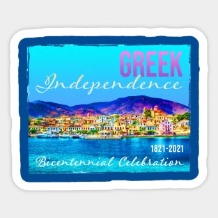 Greek 200th Anniversary 1821-2021 by Pine Hill Greece Bicentennial 2021 Greek Independence Sticker